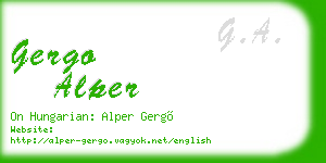 gergo alper business card